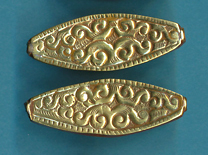 Brass Scroll Design, Long Flat Bead
