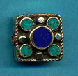 Brass five circles in square, turquoise and lapis.JPG