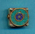Brass square with turquoise and lapis circles.JPG
