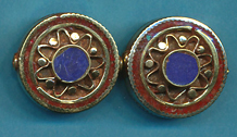 Circle with Flower Design, Coral Lapis