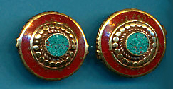 Coral turquoise disc $7