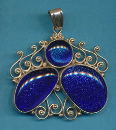 Dichroic Glass in silver, Blue