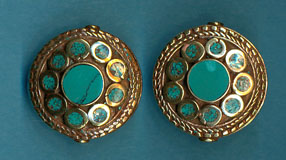 Disc with many circles turquoise