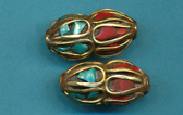 Double Bead Turquoise and Coral