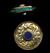 Flat Carved Disc with lapis and turq.JPG