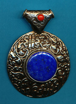 Heavy Carved Pendant Lapis.JPG