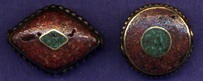 Inlayed Brass Bead, Coral