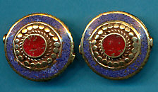 Lapis and Coral Disc $7