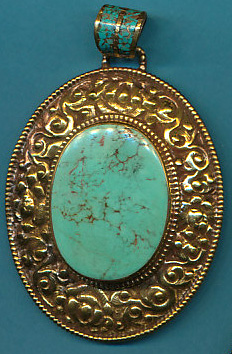 Large Oval Turquoise Pendant