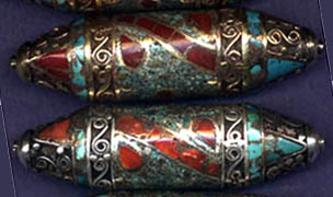 Long Dramatic Inlayed Beads