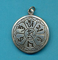 Mantra in Lotus Pendant