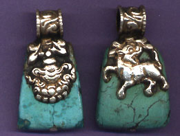Nilofur Auspicious Symbol Turquoise Pendant