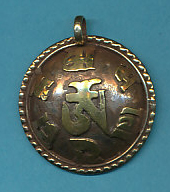 Om Mani Padme Hum Brass Pendant