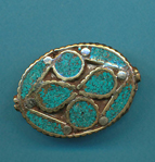 Oval 4 petal Turquoise