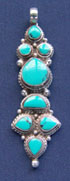P-222 Long Tibetan Pendant with stones