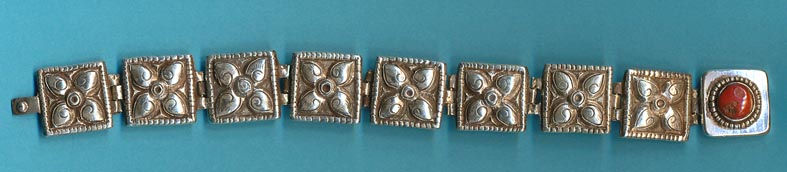 Qazi Square Silver Coral Bracelet.JPG