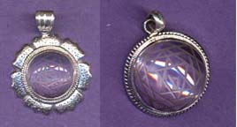Quartz Yantra Pendants, both
