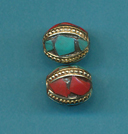 Rounded Oval Turquoise, Coral.JPG