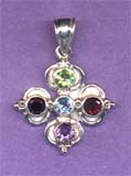 Shakya 5 stone double dorje pendant