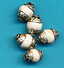 Silver Capped Shell bead 8mm