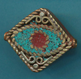 Square Filigree Turquoise and Coral