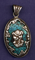 Tibetan Auspicious Pendant, Turquoise