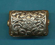 Tibetan Flatened Lotus and Scroll Bead
